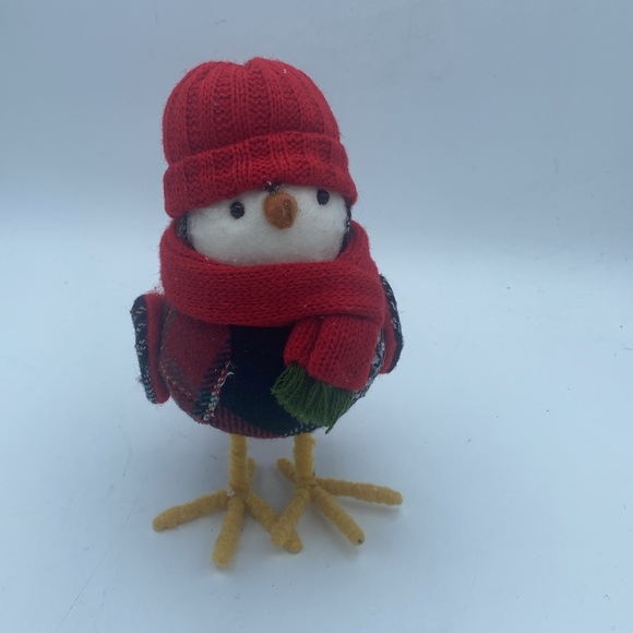2017 Target Christmas Winter Wonderland Featherly Friends bird red plaid 7” - Picture 1 of 9
